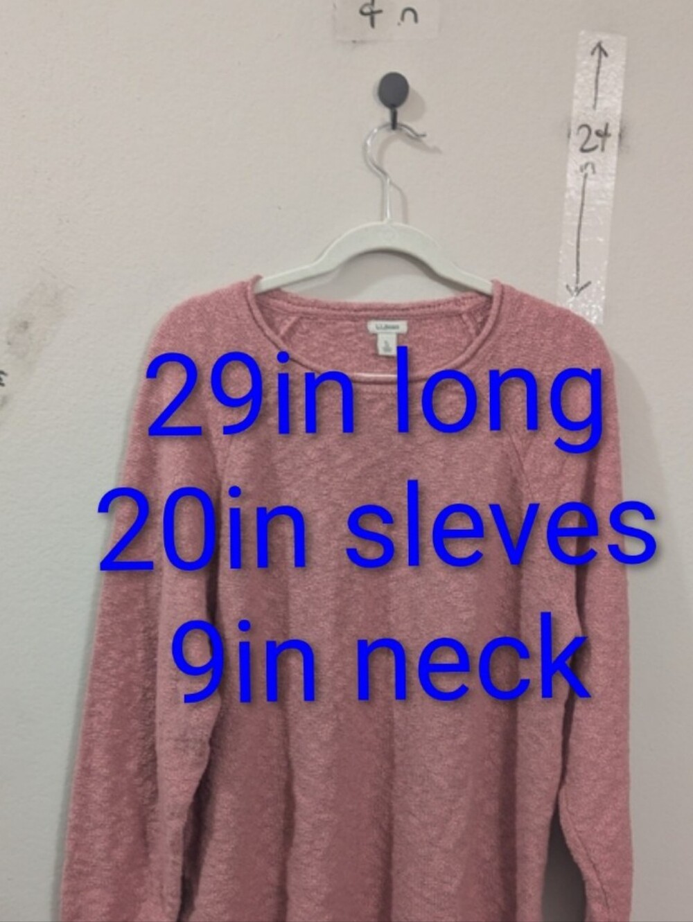 L.L. Bean Women's Soft Pink Crew Neck Sweater - Picture 2 of 7